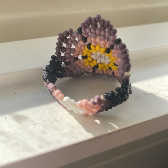 Huichol Beaded Flower Ring - Picture 7 of 10